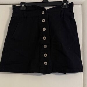 Francesca's Collections Black Button-Front Skirt